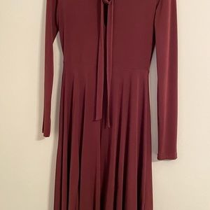 Zara Burgundy Flared Dress